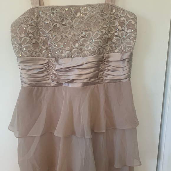 R & M Richards Gold/Tan dress sz 8 - Picture 2 of 8